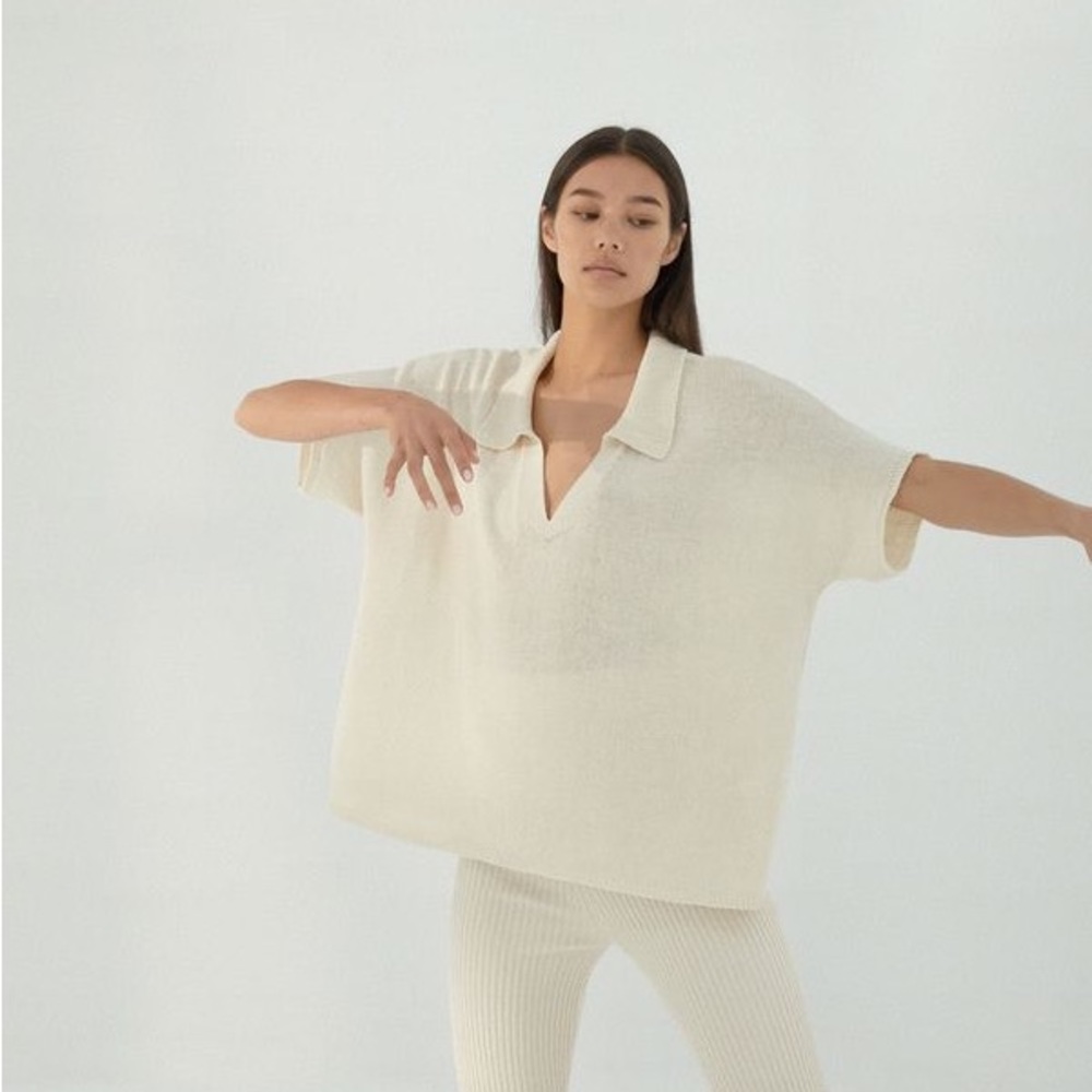 Monica Cordera Knit Polo, white
